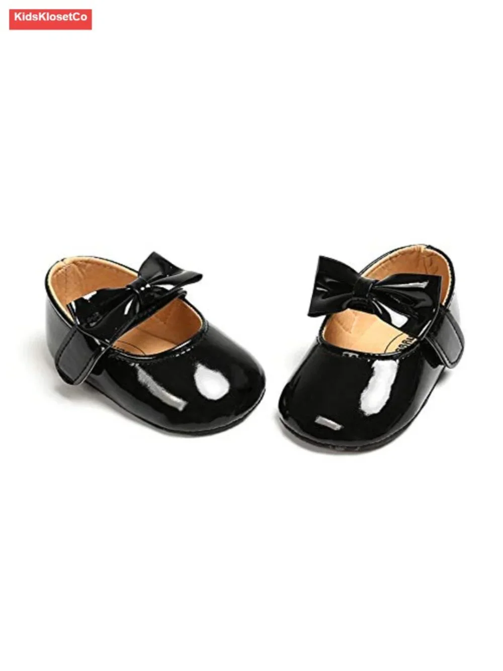 Sparkly Bowknot Mary Jane Flats for Toddler Girls Non-Slip PU Leather Crib Shoes